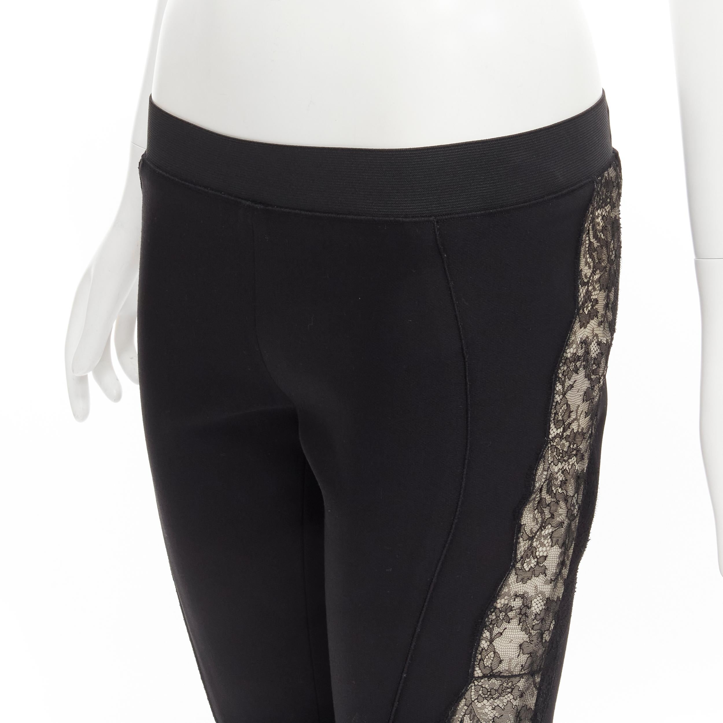 STELLA MCCARTNEY black contour seam sheer lace side stretch legging pants IT38 S For Sale 1