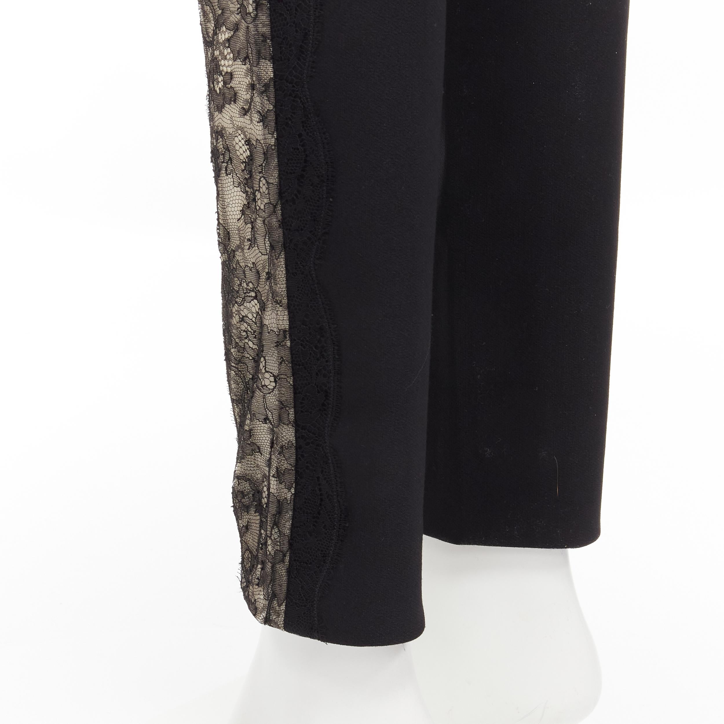 STELLA MCCARTNEY black contour seam sheer lace side stretch legging pants IT38 S For Sale 2
