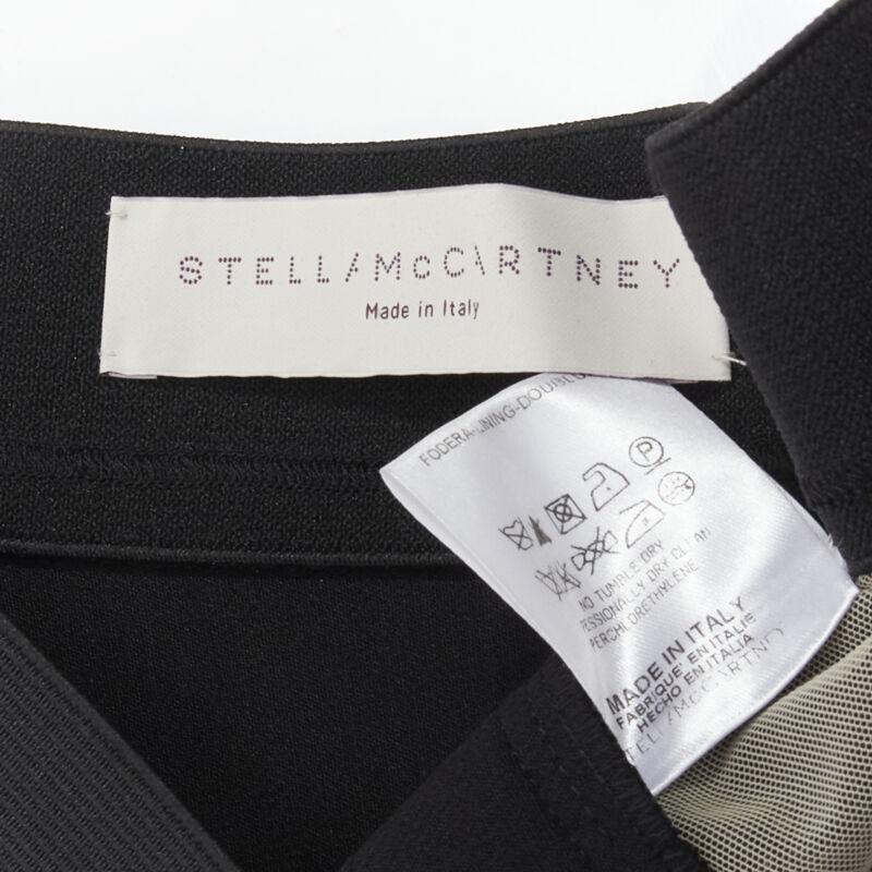 STELLA MCCARTNEY Pantalon legging noir à coutures contour et dentelle transparente sur les côtés IT38 S en vente 4