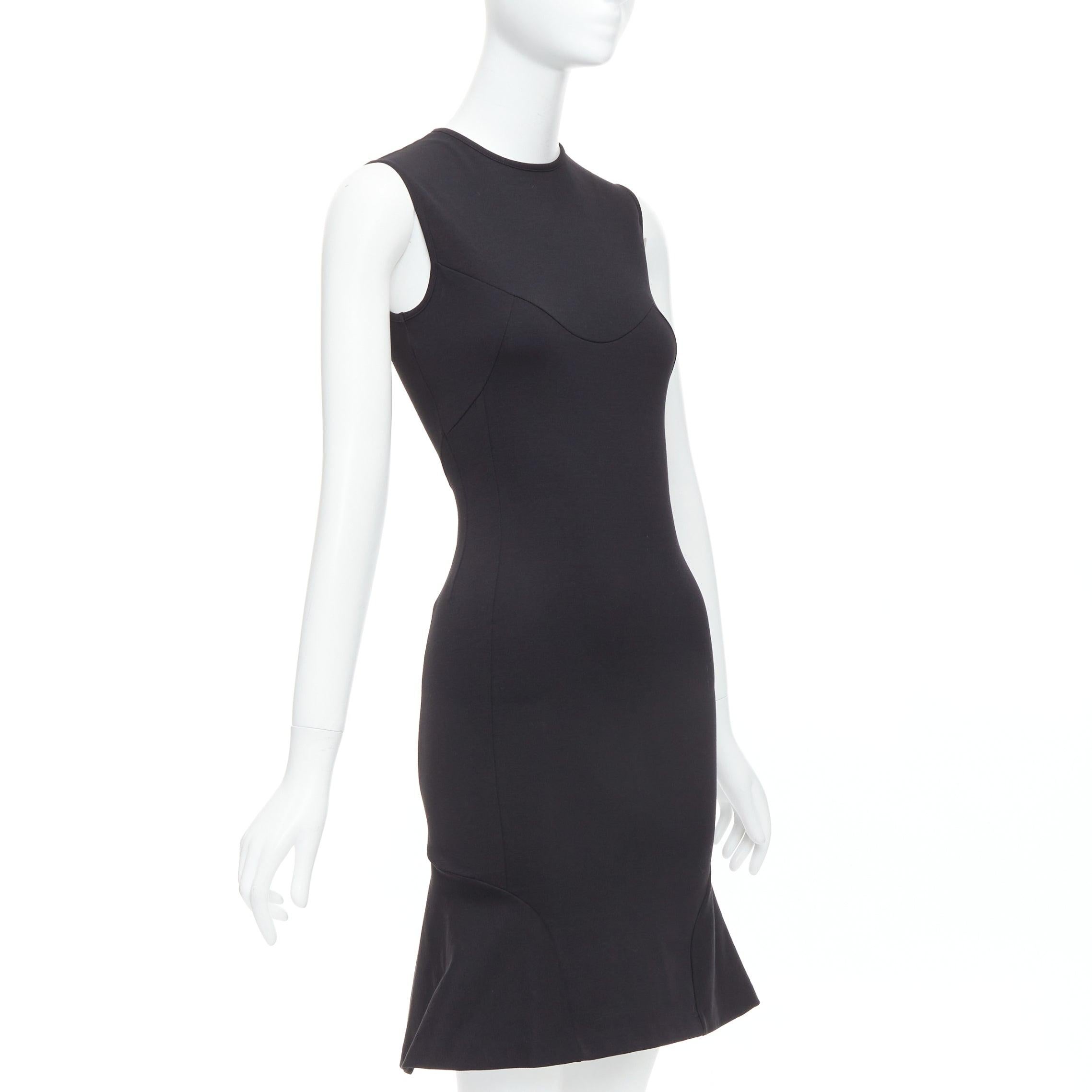 STELLA MCCARTNEY Schwarzes Baumwollmischung Kick Flare Saum Tailliertes Kleid IT38 XS im Zustand „Neu“ im Angebot in Hong Kong, NT