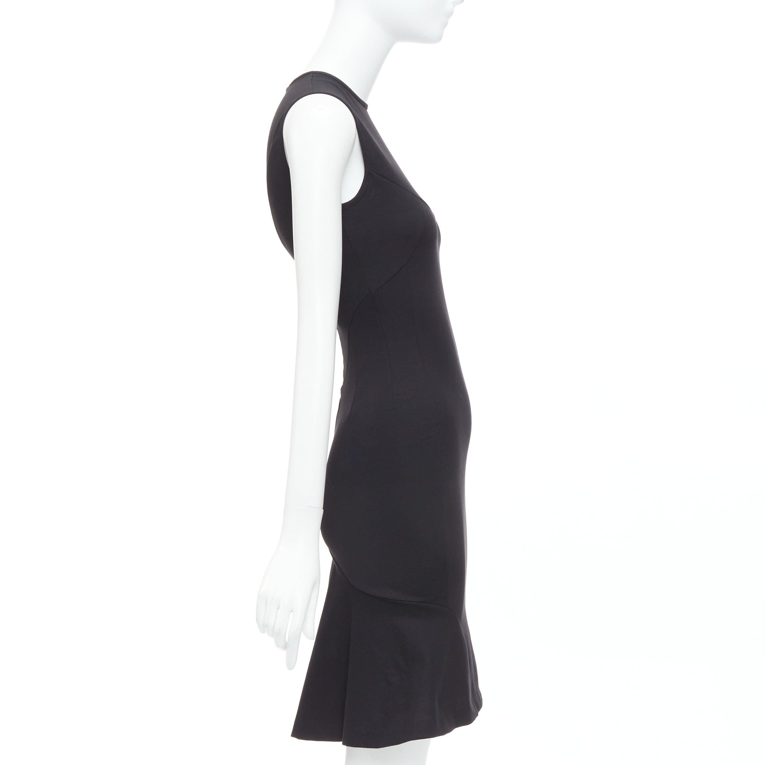 STELLA MCCARTNEY Schwarzes Baumwollmischung Kick Flare Saum Tailliertes Kleid IT38 XS Damen im Angebot