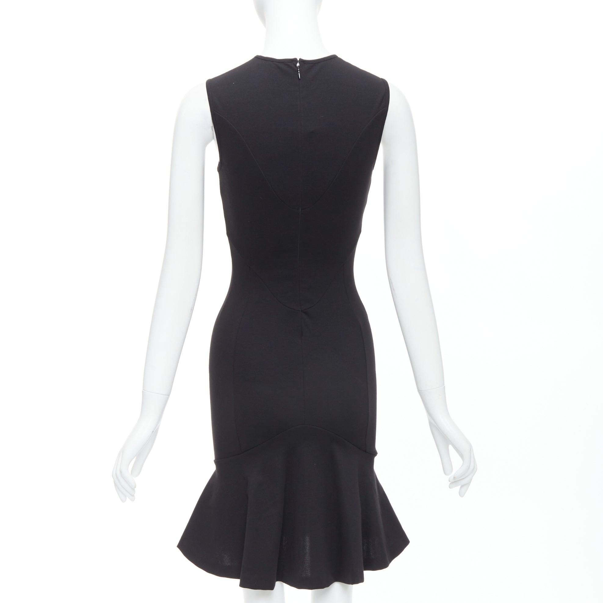 STELLA MCCARTNEY Schwarzes Baumwollmischung Kick Flare Saum Tailliertes Kleid IT38 XS im Angebot 1