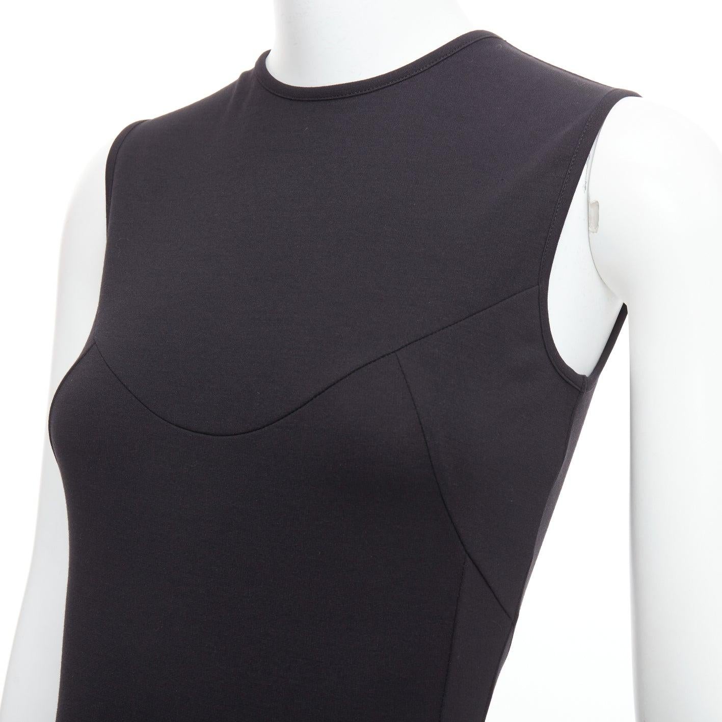STELLA MCCARTNEY Schwarzes Baumwollmischung Kick Flare Saum Tailliertes Kleid IT38 XS im Angebot 3