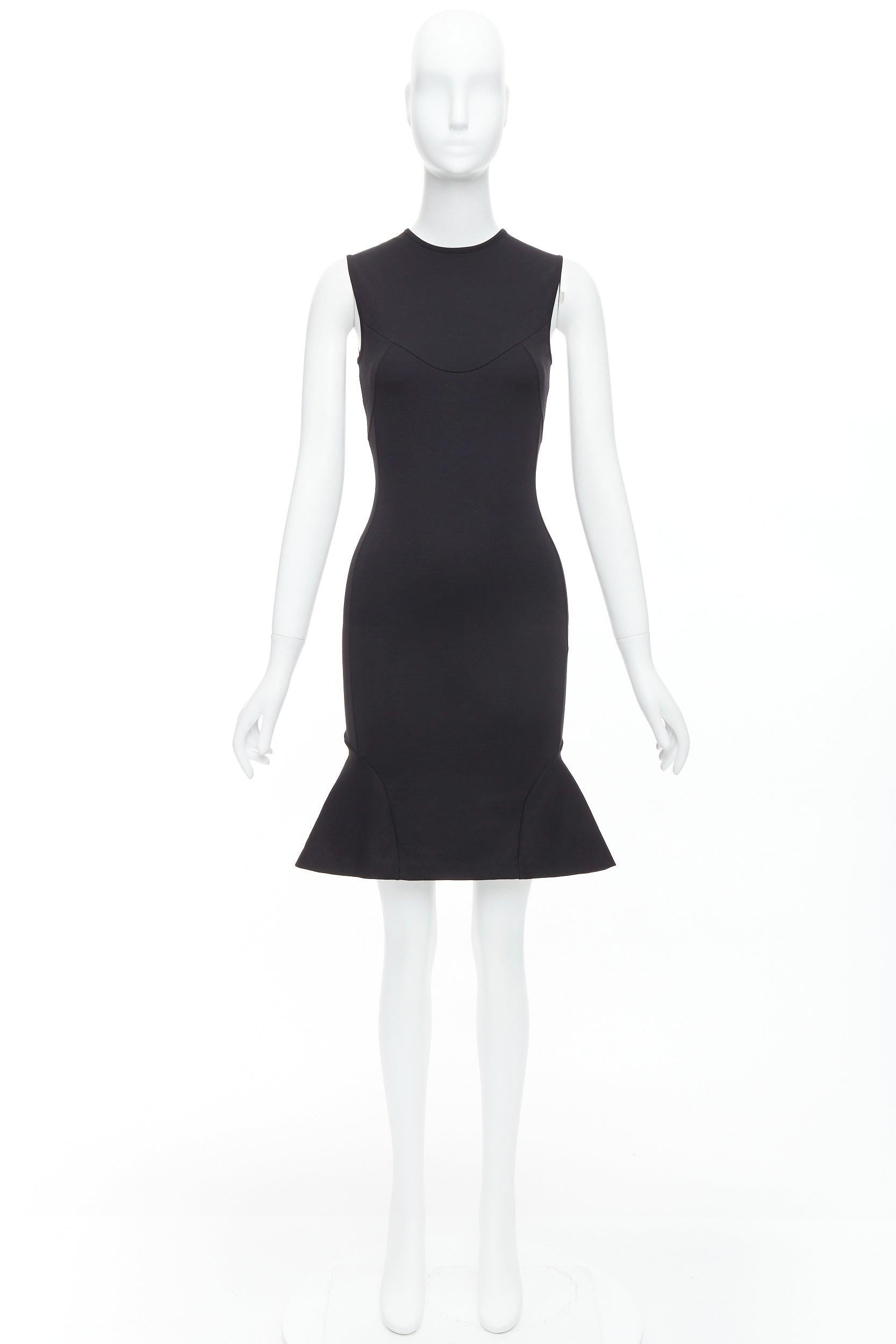 STELLA MCCARTNEY Schwarzes Baumwollmischung Kick Flare Saum Tailliertes Kleid IT38 XS im Angebot 5