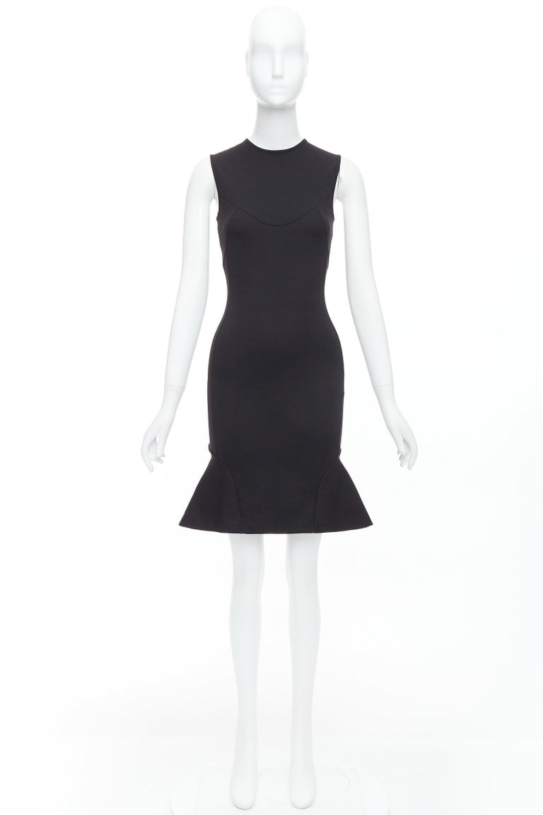 STELLA MCCARTNEY black cotton blend kick flare hem fitted dress IT38 XS For Sale at 1stDibs STELLA MCCARTNEY black cotton blend kick flare hem fitted dress IT38 XS For Sale at 1stDibs
