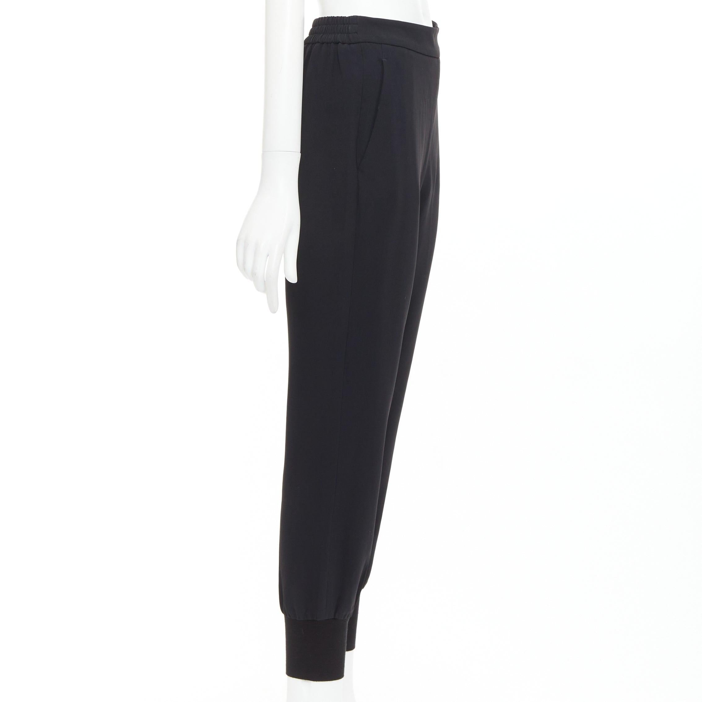 Stella McCartney - Pantalon de jogging noir en coton côtelé avec bordures à l'arrière IT36 XXS Bon état - En vente à Hong Kong, NT