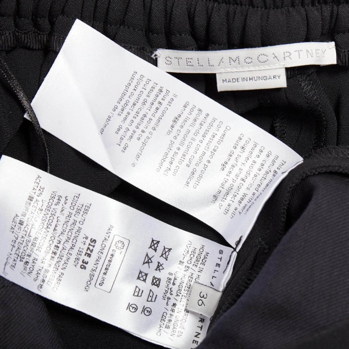 Stella McCartney - Pantalon de jogging noir en coton côtelé avec bordures à l'arrière IT36 XXS en vente 3