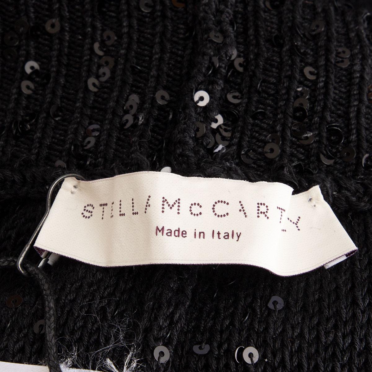Women's STELLA MCCARTNEY black cotton SEQUIN EMBLLEISHED Joggers Pants 42 M For Sale