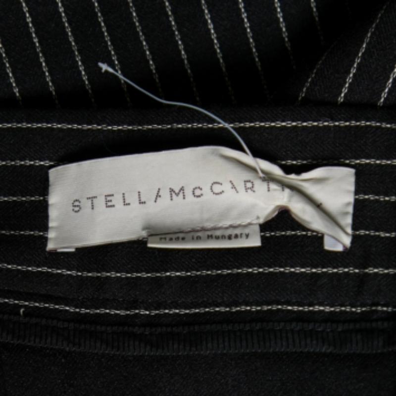 Stella McCartney Minifalda acampanada de rayas de algodón negro S en venta 1