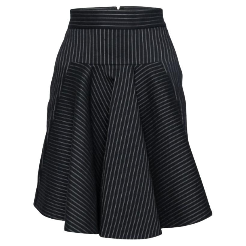 Stella McCartney Minifalda acampanada de rayas de algodón negro S en venta