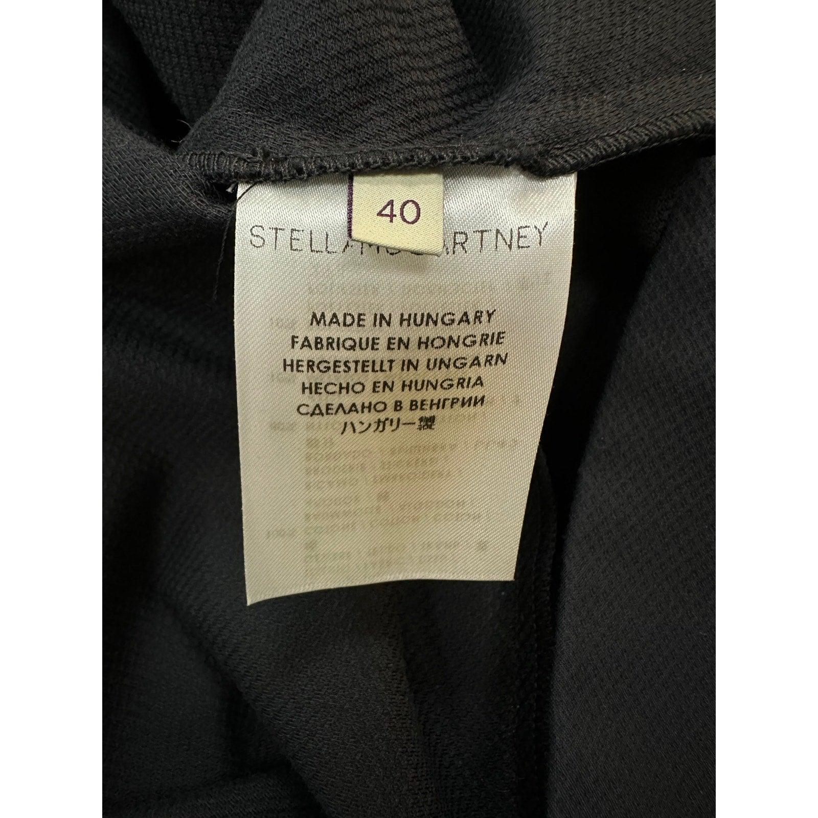 STELLA MCCARTNEY Schwarz Baumwolle Zipper Detail Front Shirt Bluse Top Sz.40 im Angebot 1