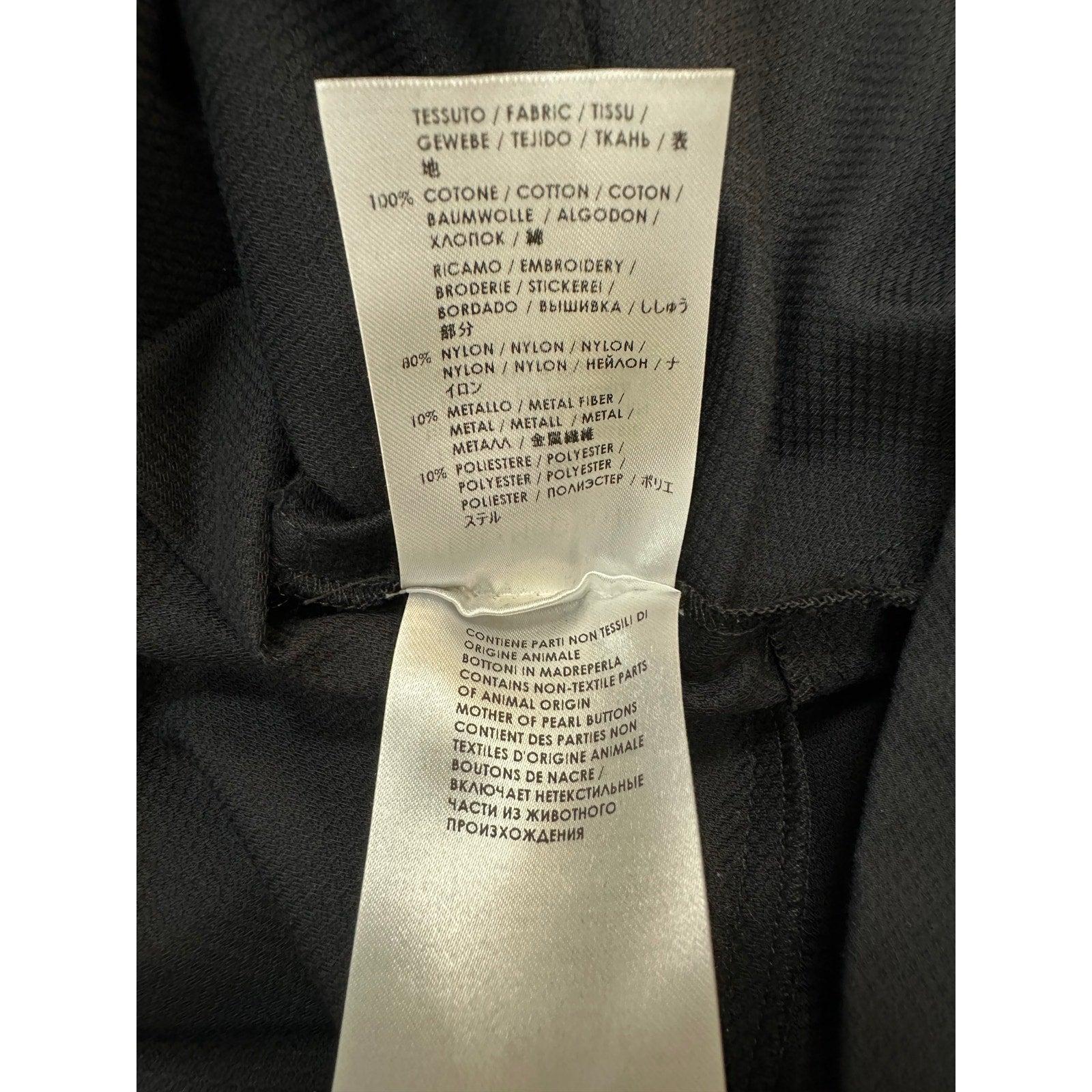 STELLA MCCARTNEY Schwarz Baumwolle Zipper Detail Front Shirt Bluse Top Sz.40 im Angebot 2