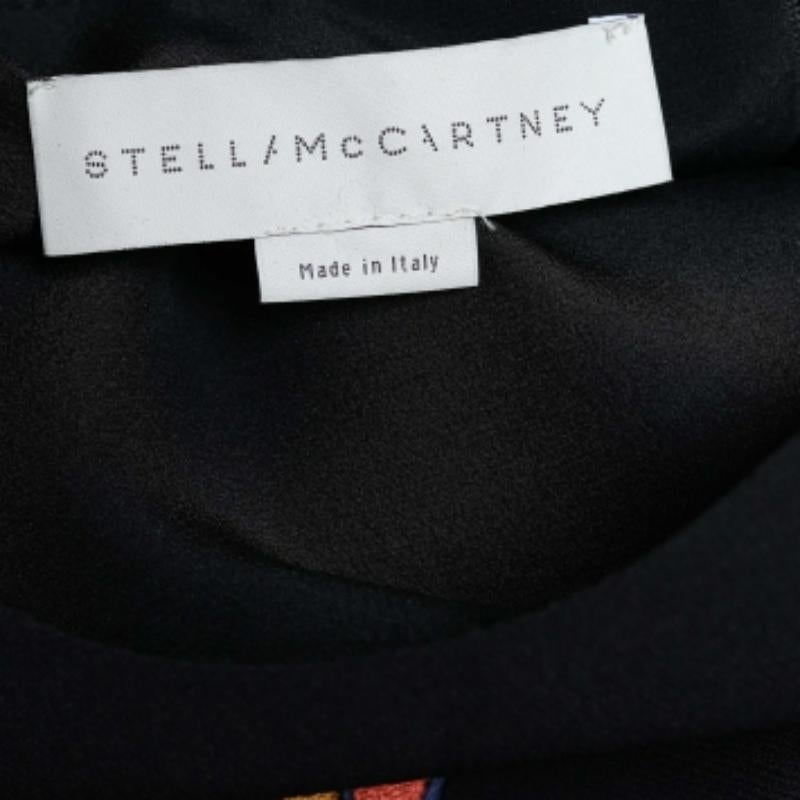 Women's Stella McCartney Black Crepe Patch Detail Long Sleeve Top S For Sale