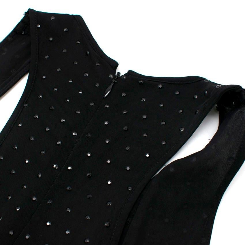 Stella McCartney Black Crystal Stud Embellished Jumpsuit US 6 For Sale 4