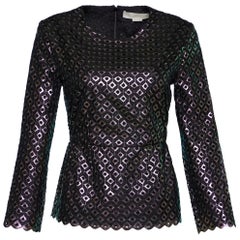 Stella McCartney Black Cutwork Peplum Top S Stella McCartney Black Cutwork Peplum Top S