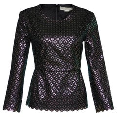Stella McCartney Schwarzes Cutwork Schößchen-Top S