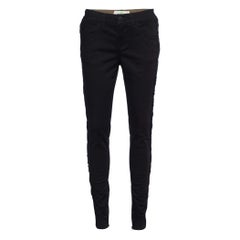 Stella McCartney Black Denim Lace Applique Jeans M