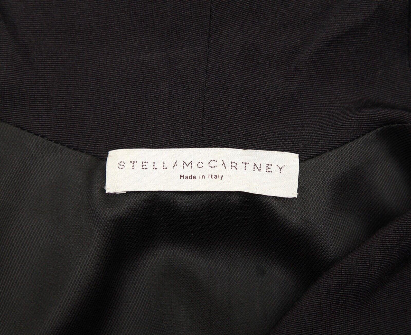 STELLA MCCARTNEY Black Dress Wool Silk V-Neck 3/4 Sleeve Sz 38 For Sale 2