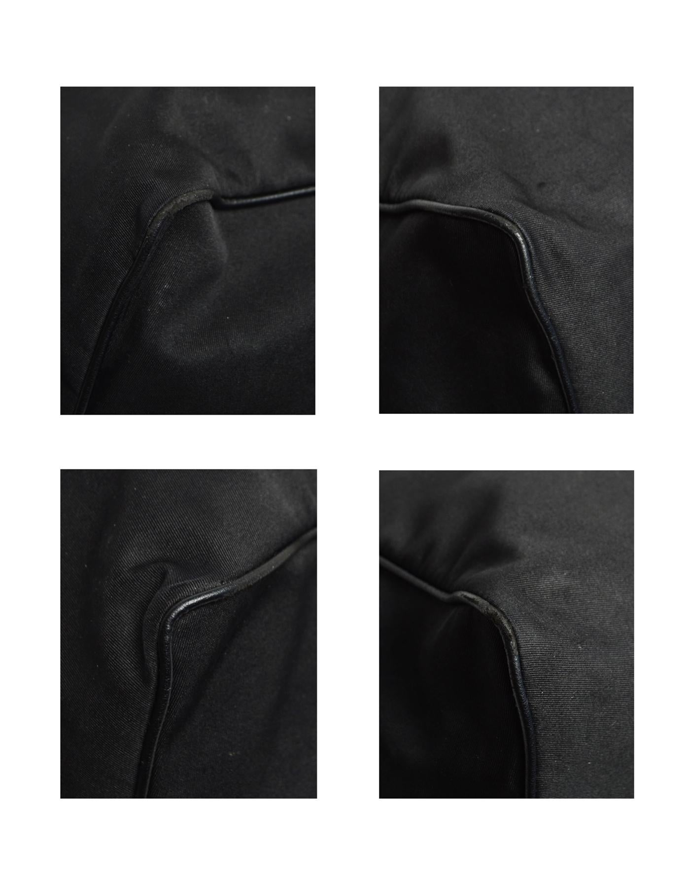 Stella McCartney Black Eco Nylon Tote Bag w Chain Detail