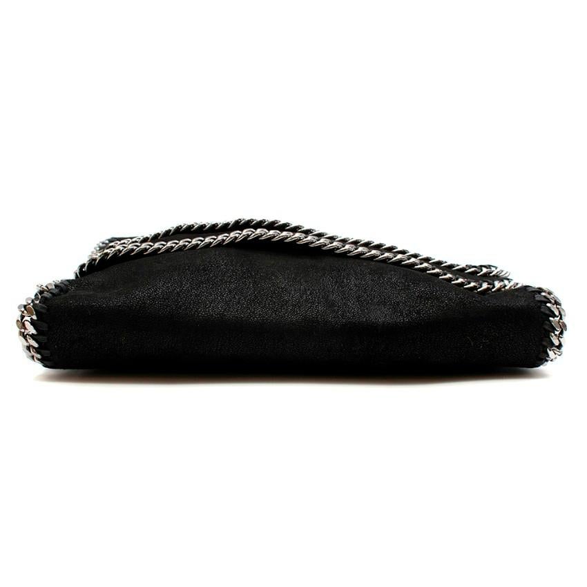 Stella McCartney Black Falabella Flap Clutch  In Excellent Condition For Sale In London, GB