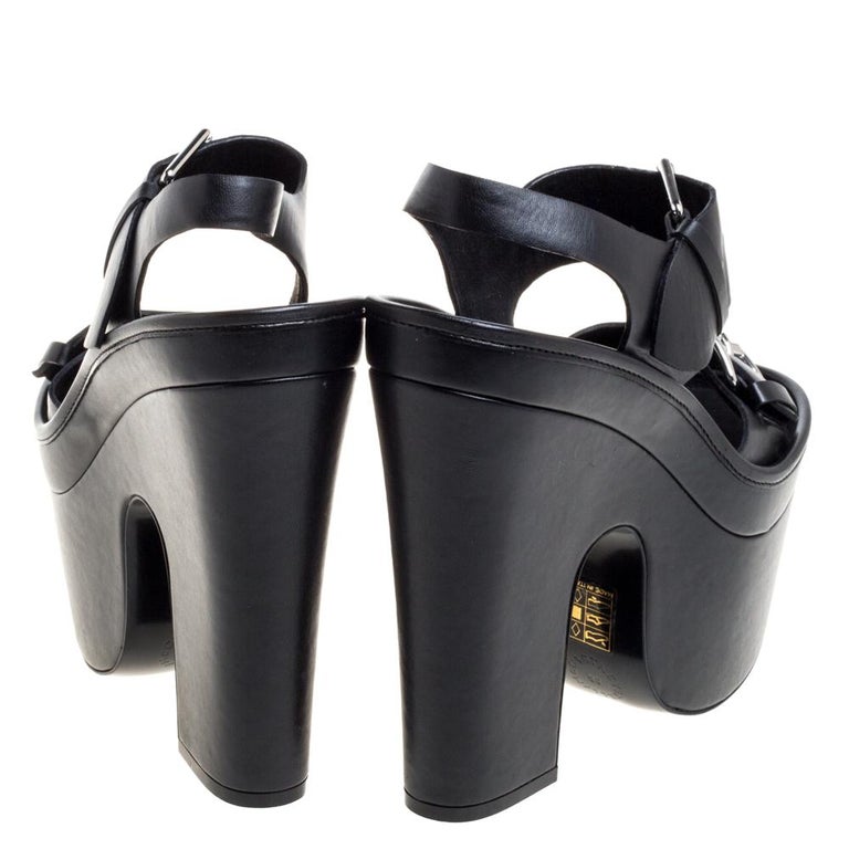 Stella McCartney Black Leather Stiletto Heel Sandals main image 1