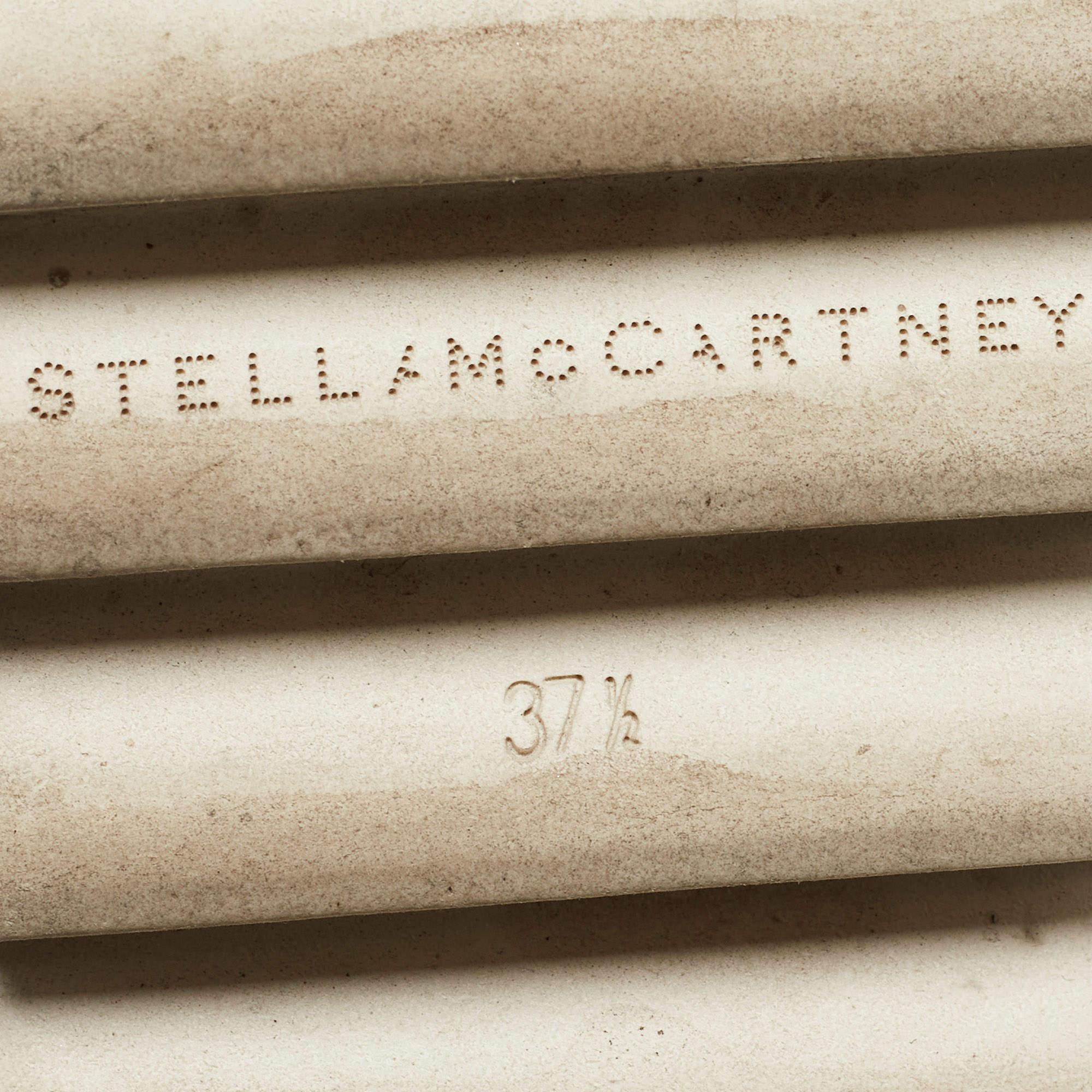 Stella McCartney Black Faux Leather Elyse Derby Sneakers Size 37.5 For Sale 1