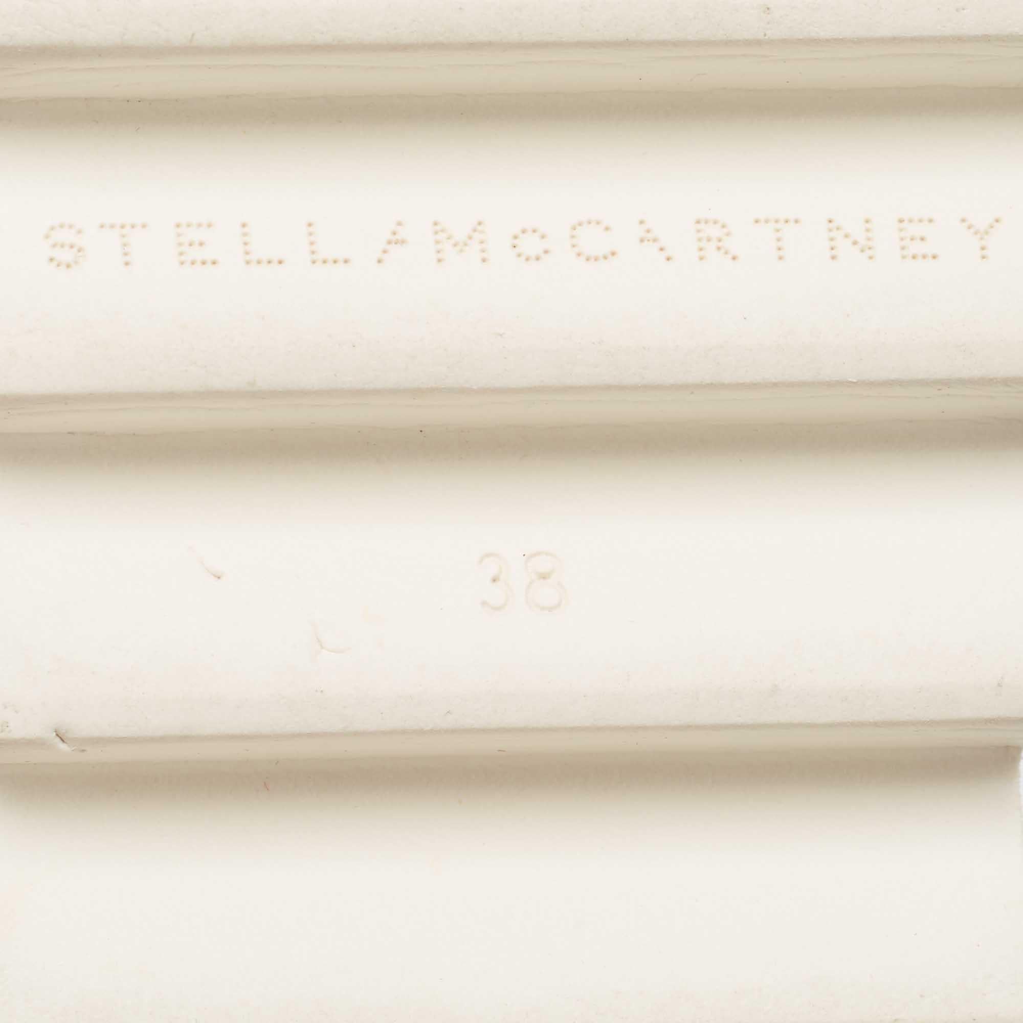Stella McCartney Black Faux Leather Elyse Logo Embroidered Platform Sneakers Siz For Sale 4