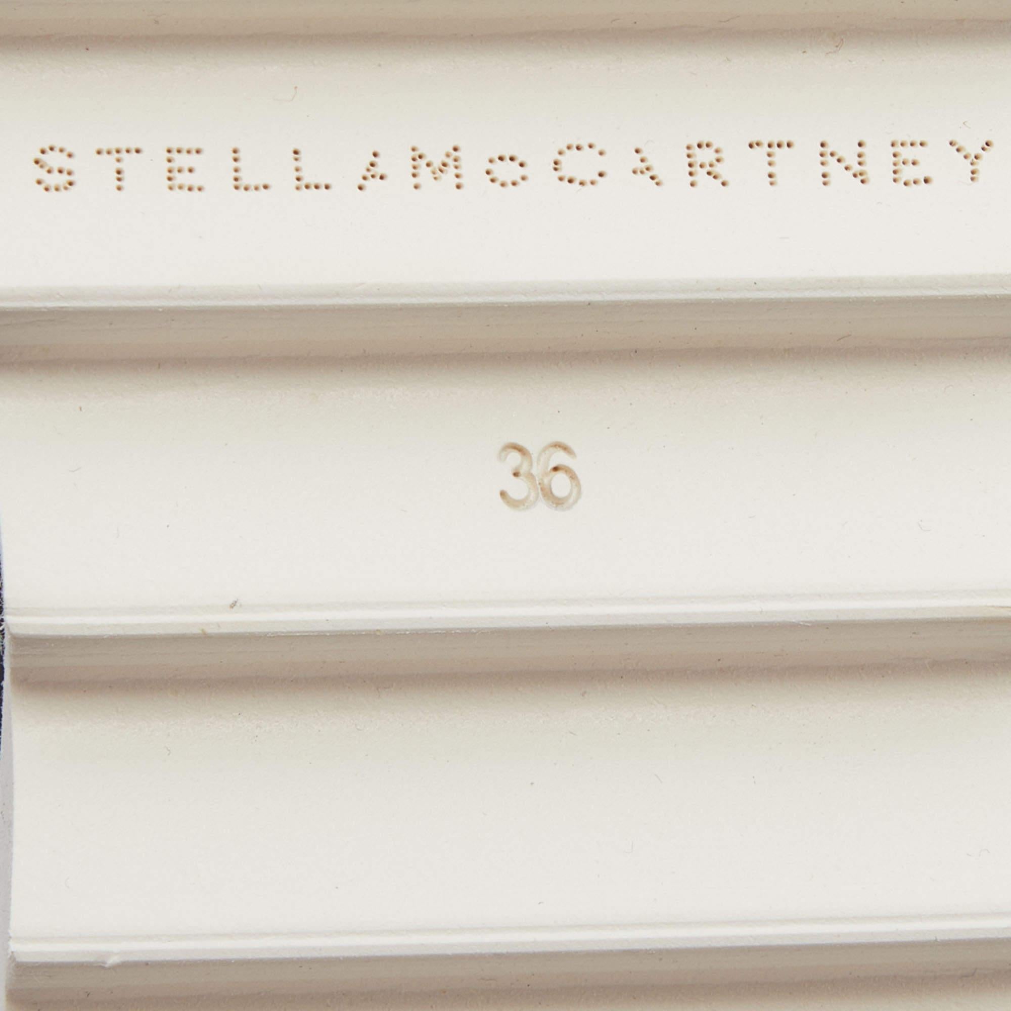 Stella McCartney Black Faux Leather Elyse Platform Derby Sneakers Size 36 3
