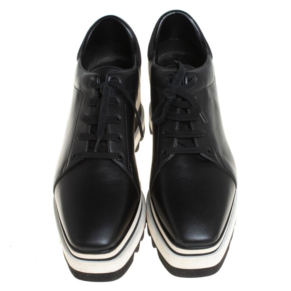 Stella McCartney proves her high style and unique fashion taste with these Elyse shoes. They are brimming with exquisite details like the faux leather exterior with lace-ups and the thick platforms. Grab this pair today and let it help you express