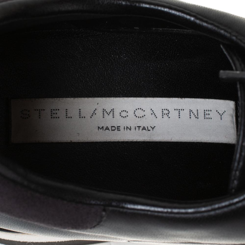 Stella McCartney Black Faux Leather Elyse Platform Derby Sneakers Size 40 2