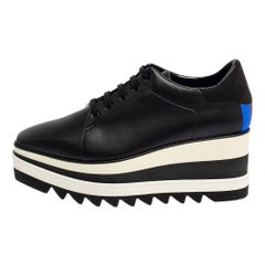 Stella McCartney Black Faux Leather Elyse Platform Derby Sneakers Size 40