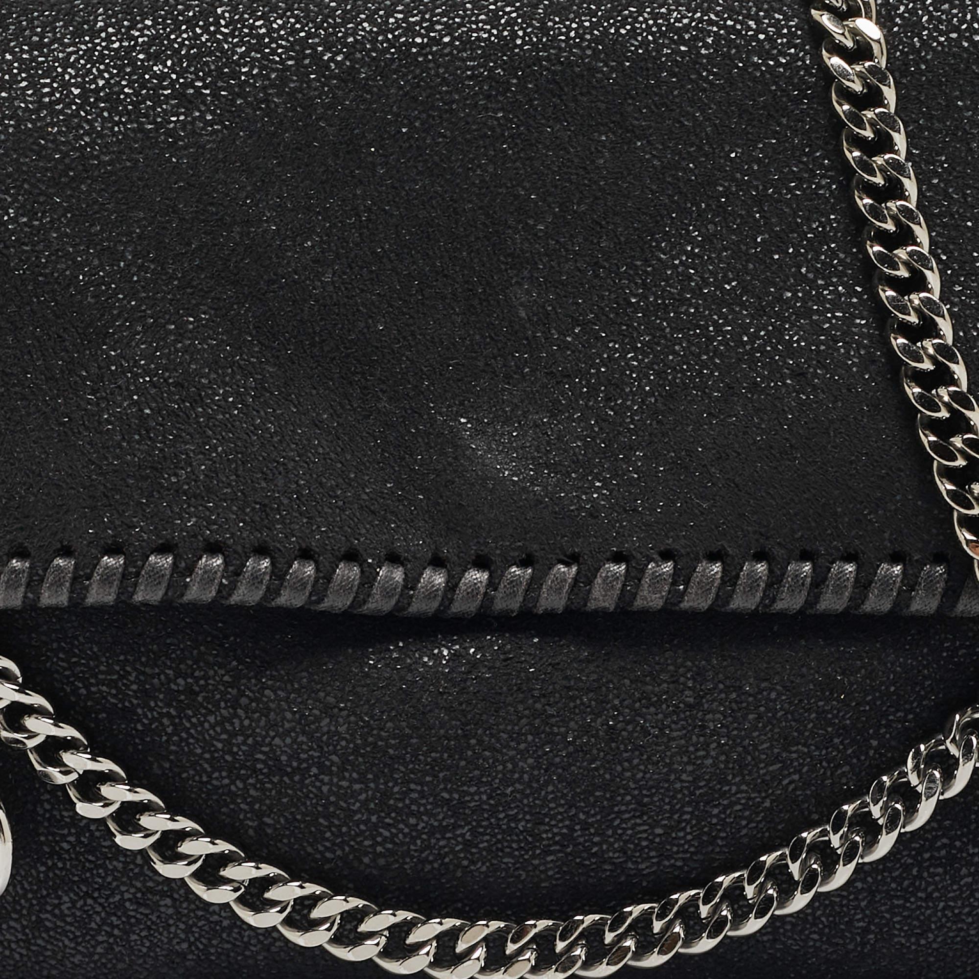 Stella McCartney Black Faux Leather Falabella Flap Shoulder Bag 6