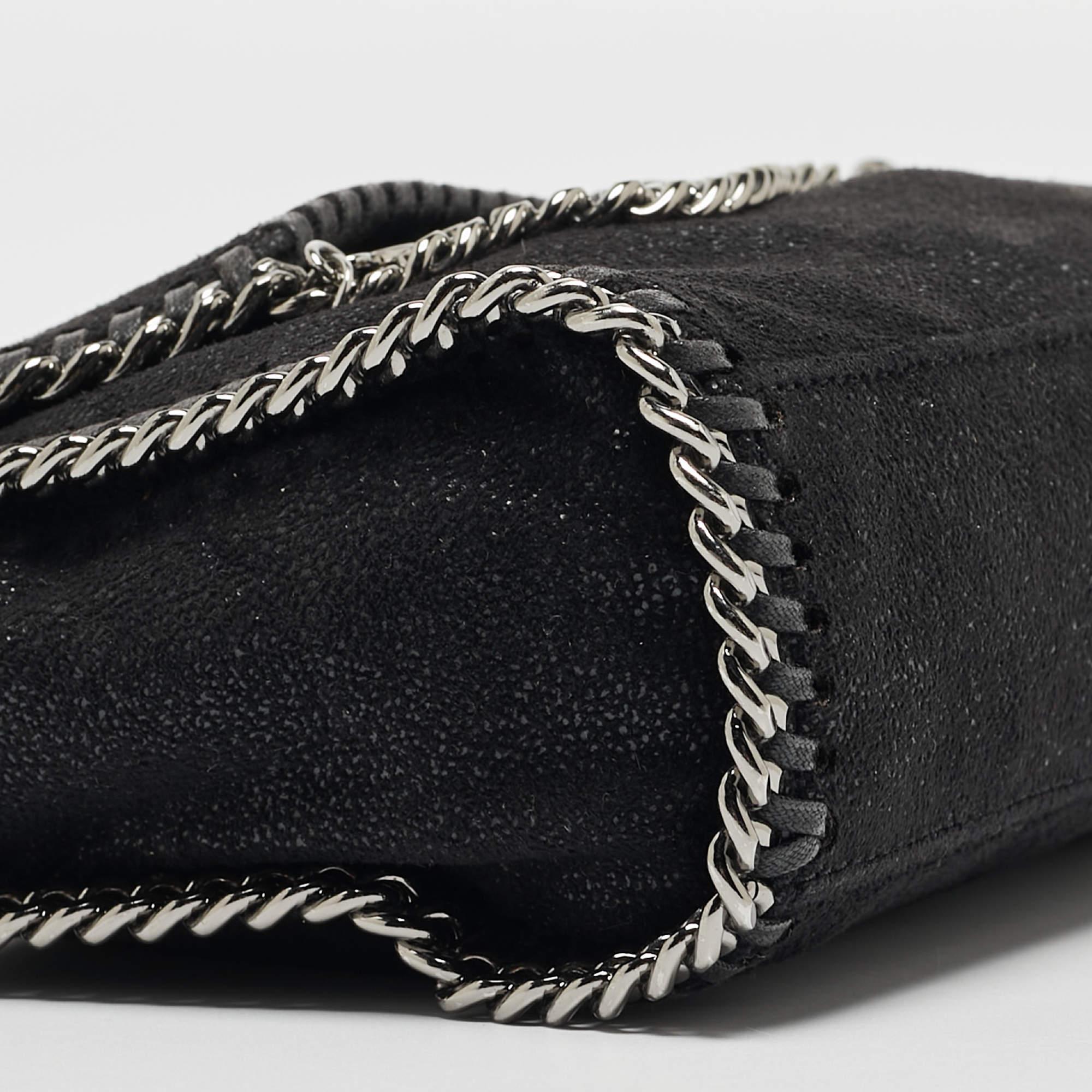 Stella McCartney Black Faux Leather Falabella Flap Shoulder Bag 7