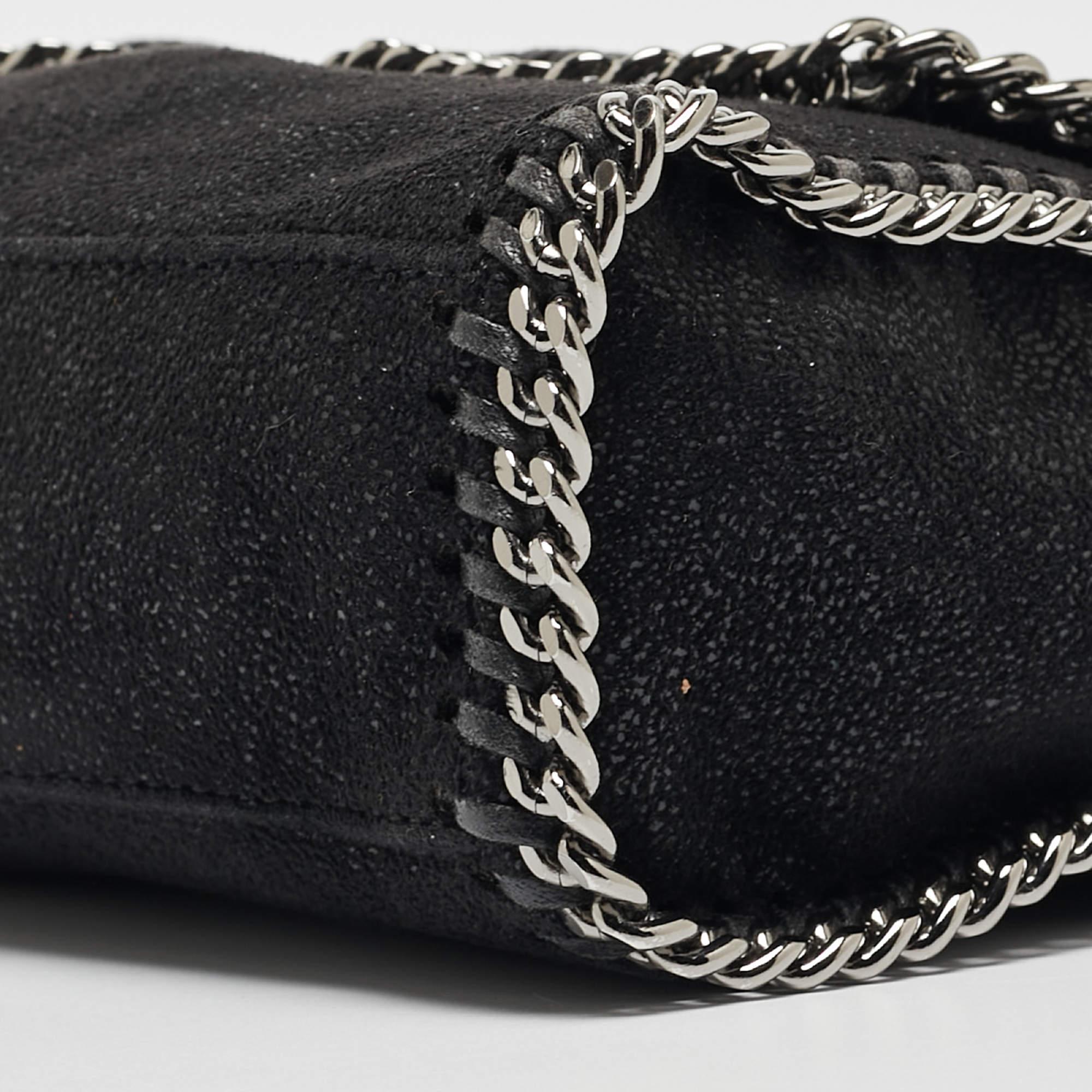 Stella McCartney Black Faux Leather Falabella Flap Shoulder Bag 8