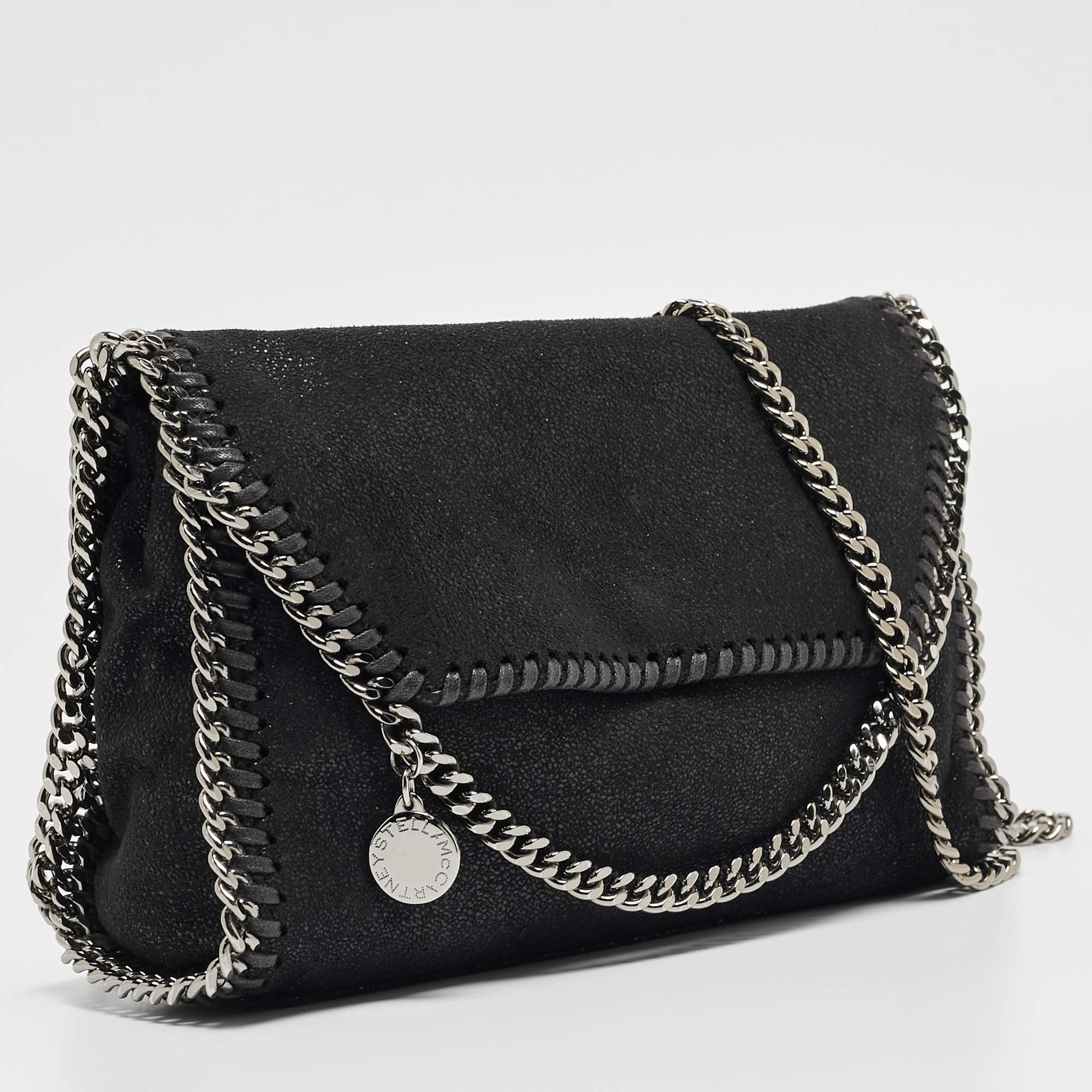 Women's Stella McCartney Black Faux Leather Falabella Flap Shoulder Bag