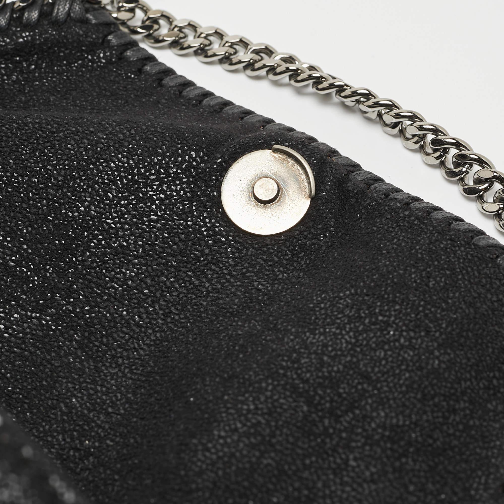 Stella McCartney Black Faux Leather Falabella Flap Shoulder Bag 5