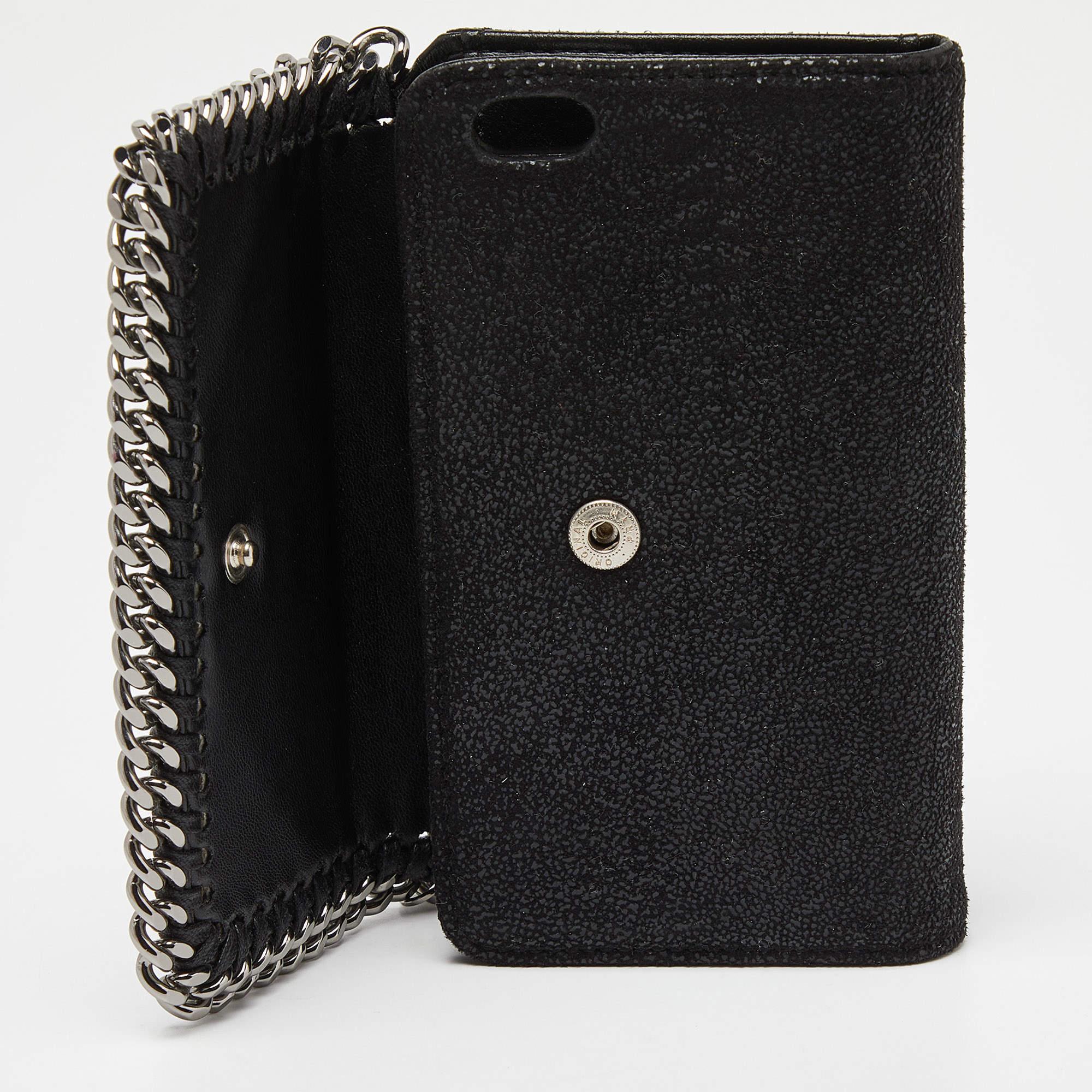 Stella McCartney Black Faux Leather Falabella iPhone 6 Case In Good Condition For Sale In Dubai, Al Qouz 2