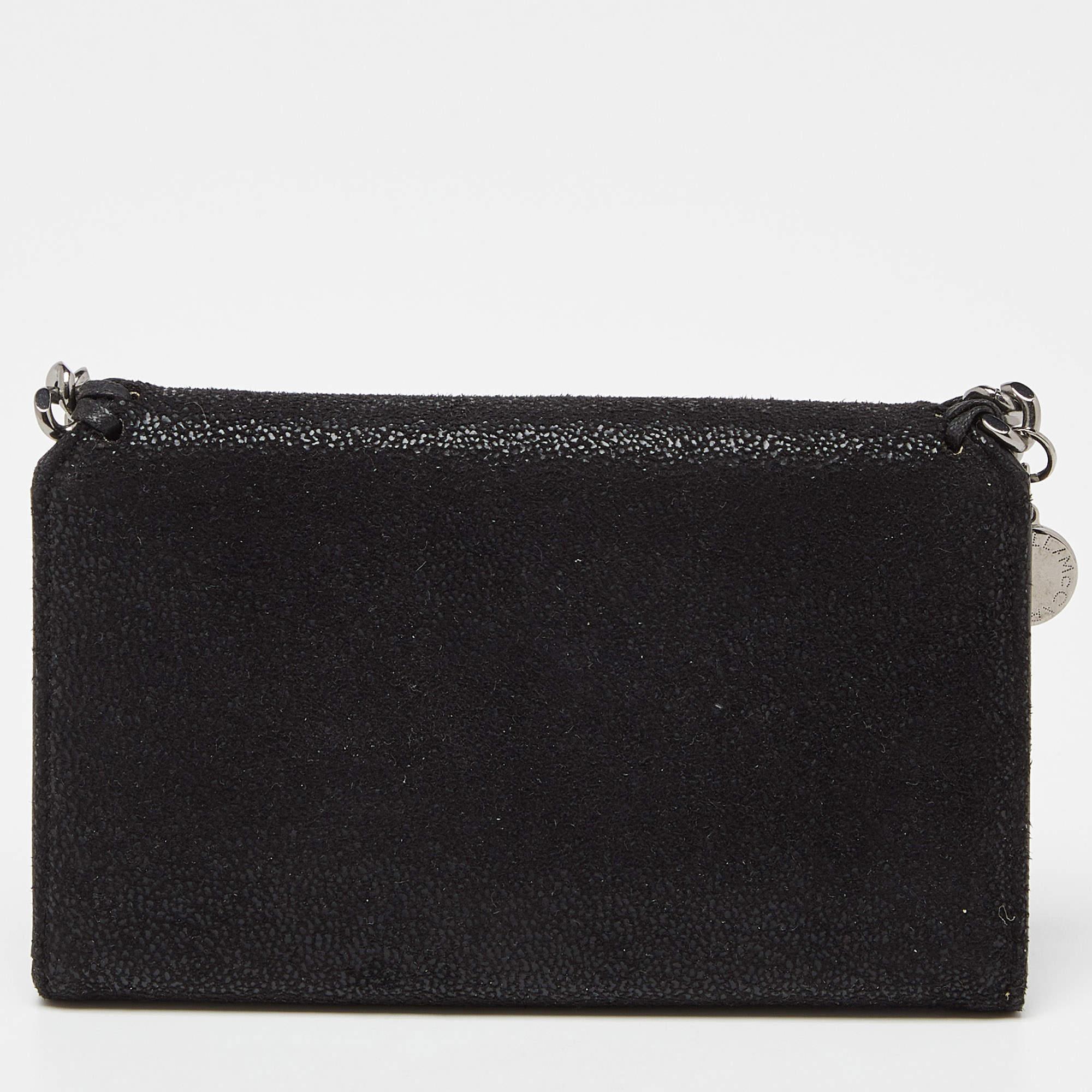 Stella McCartney Black Faux Leather Falabella iPhone 6 Case For Sale 1