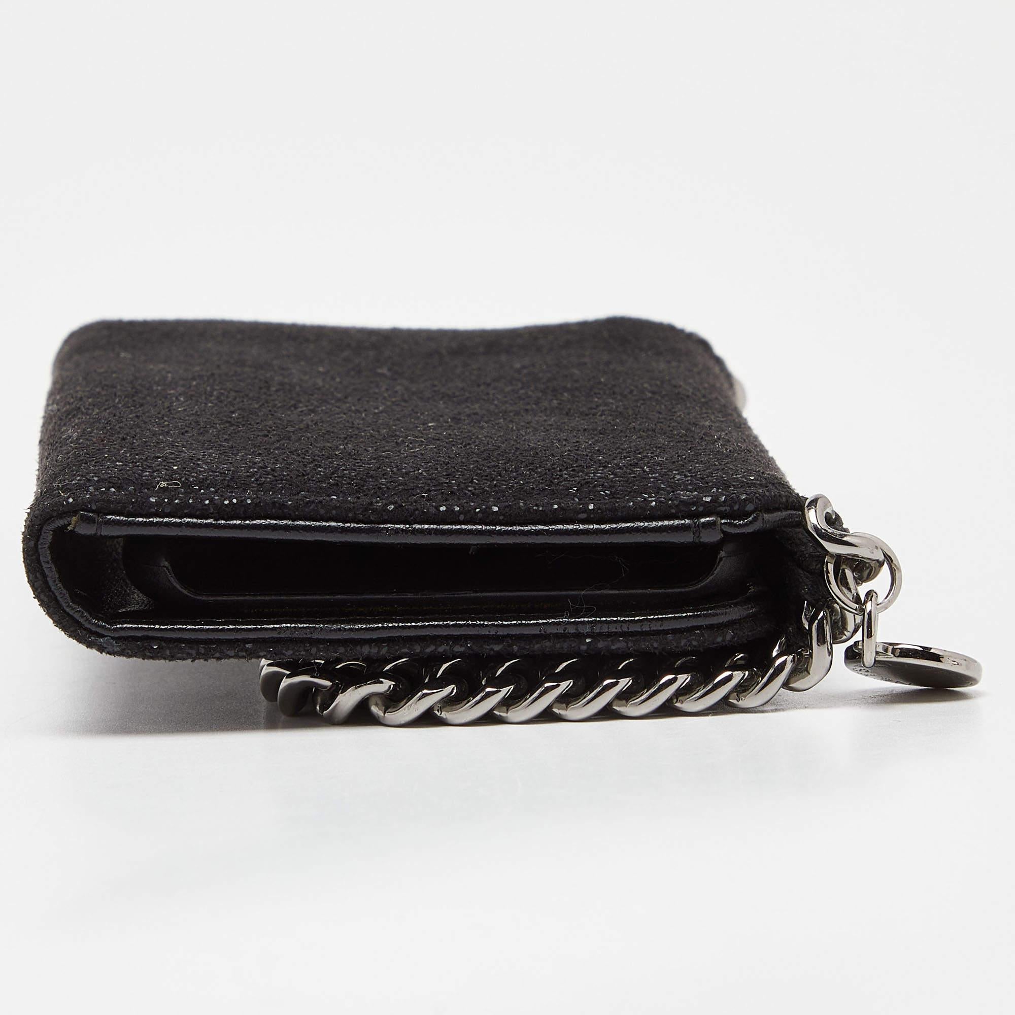 Stella McCartney Black Faux Leather Falabella iPhone 6 Case For Sale 3