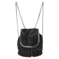 Stella McCartney Black Faux Leather Falabella Mini Backpack