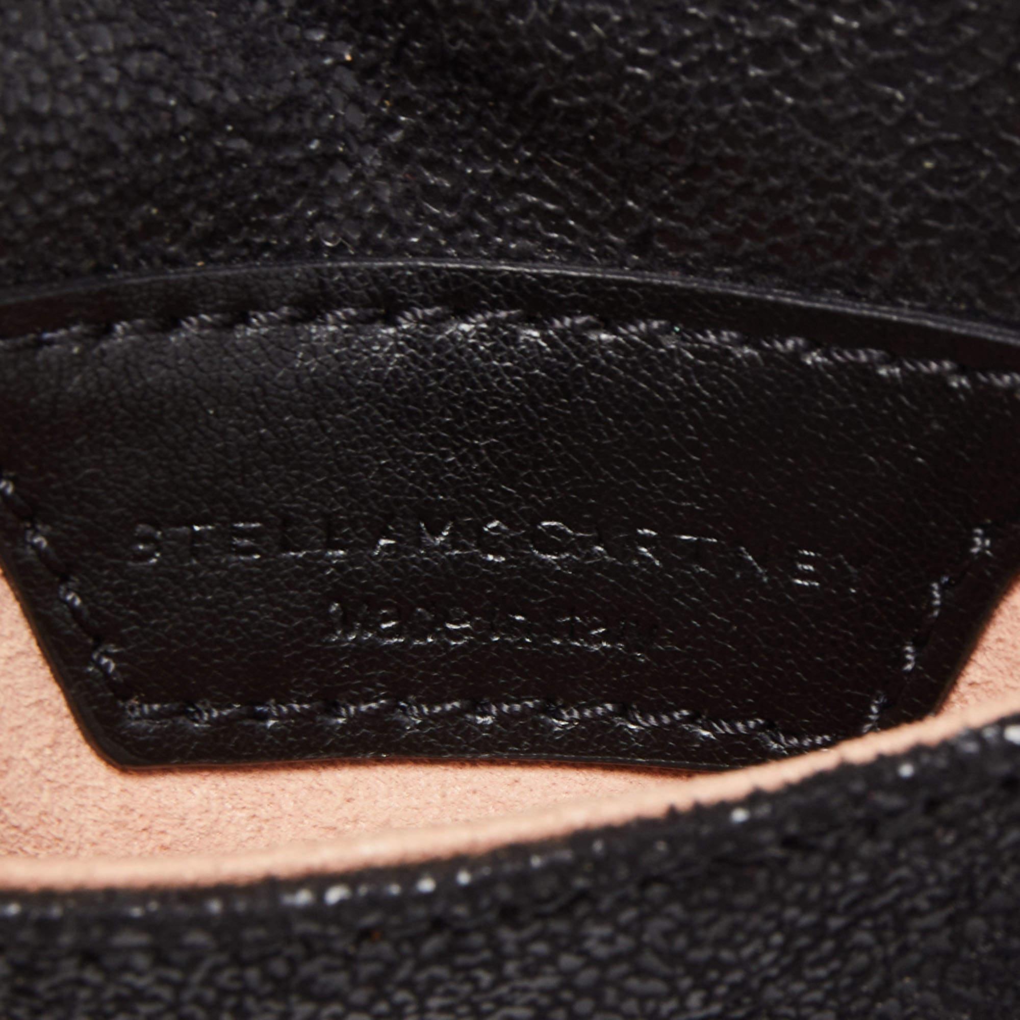 Stella McCartney Black Faux Leather Falabella Phone Crossbody Bag 1