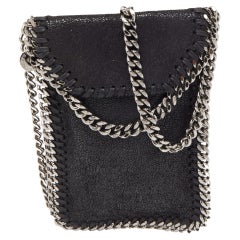 Stella McCartney Black Faux Leather Falabella Phone Crossbody Bag