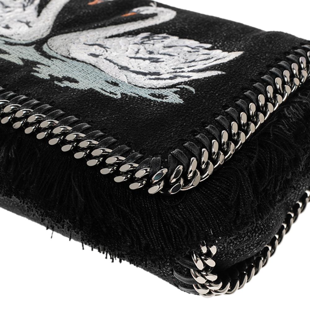 Stella McCartney Black Faux Leather Falabella Swan Crossbody Bag 3