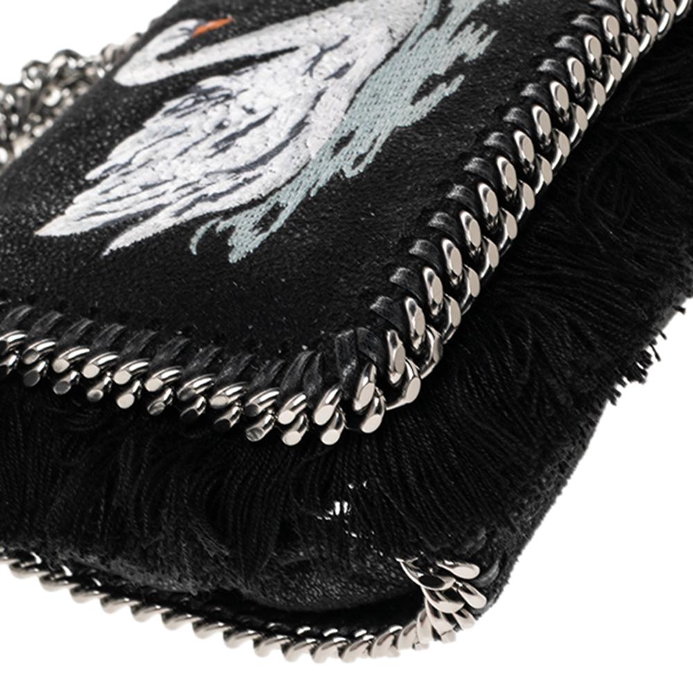 Stella McCartney Black Faux Leather Falabella Swan Crossbody Bag 2