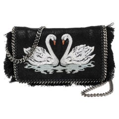 Stella McCartney Black Faux Leather Falabella Swan Crossbody Bag