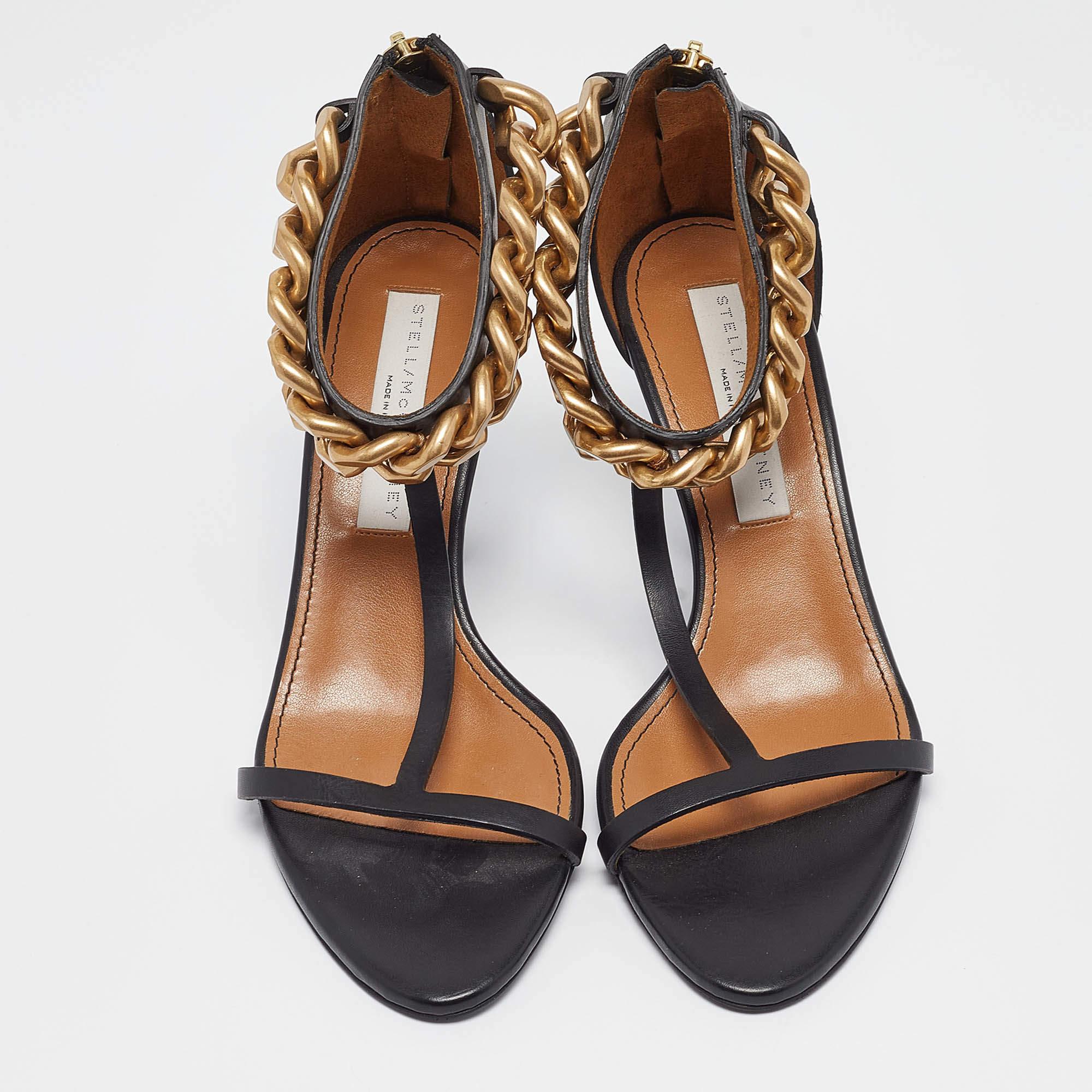 Stella McCartney Sandalias con tira en T Falabella de piel sintética negra talla 38 Negro