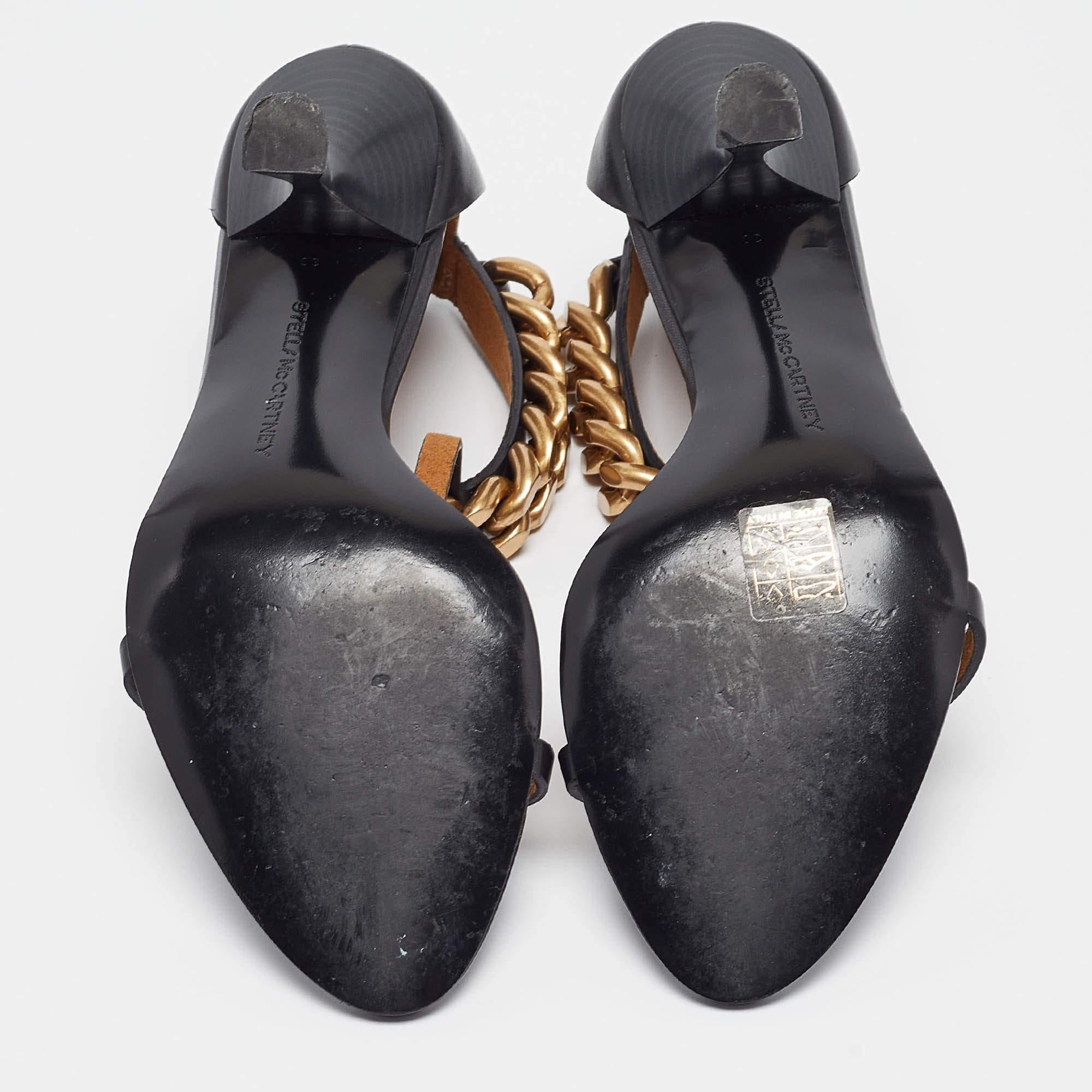 Stella McCartney Sandalias con tira en T Falabella de piel sintética negra talla 38 1