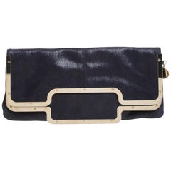 Stella McCartney Black Faux Leather Foldover Clutch