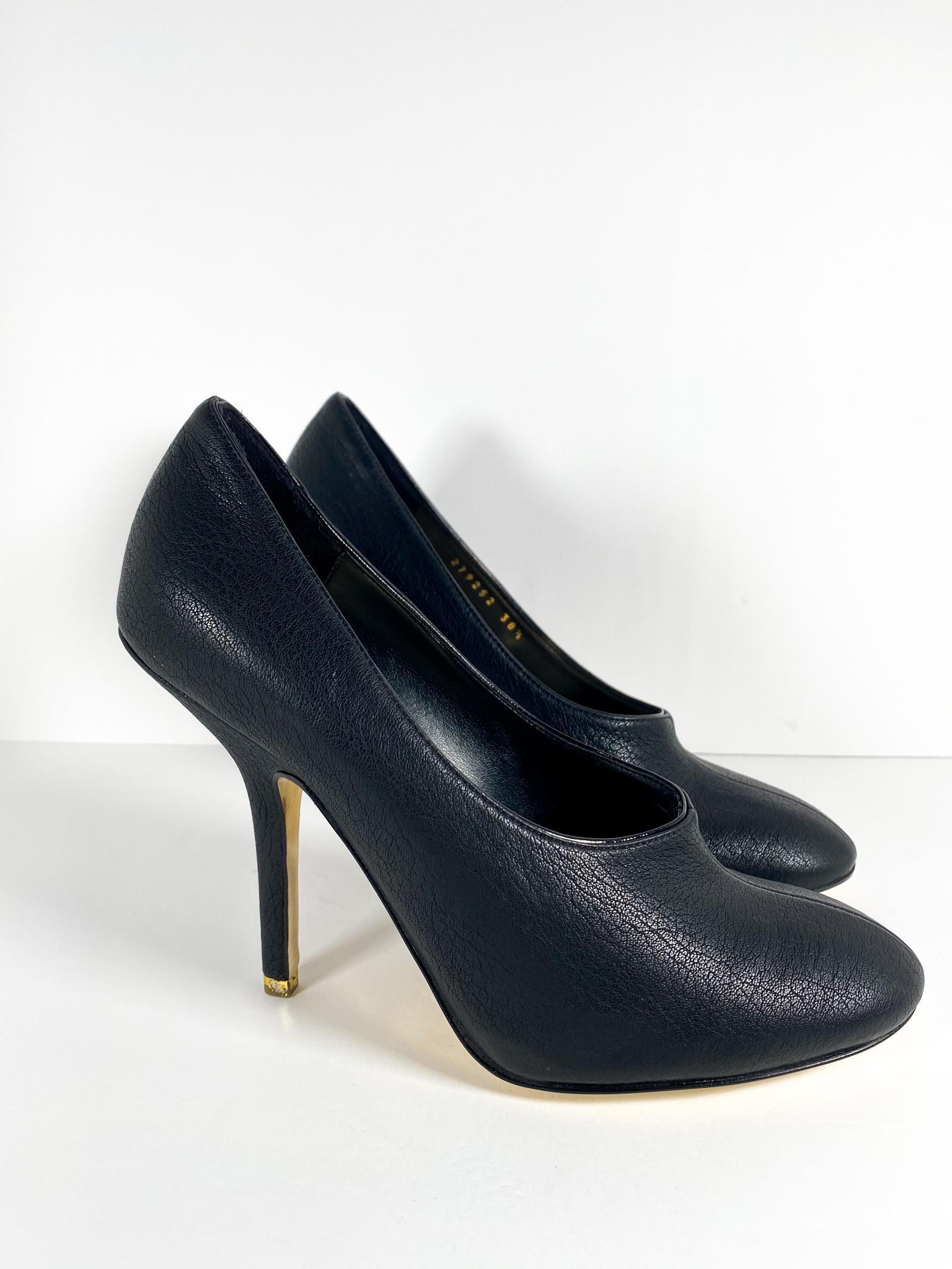Stella McCartney Black (Faux) Leather Heels In Good Condition For Sale In Annapolis, MD