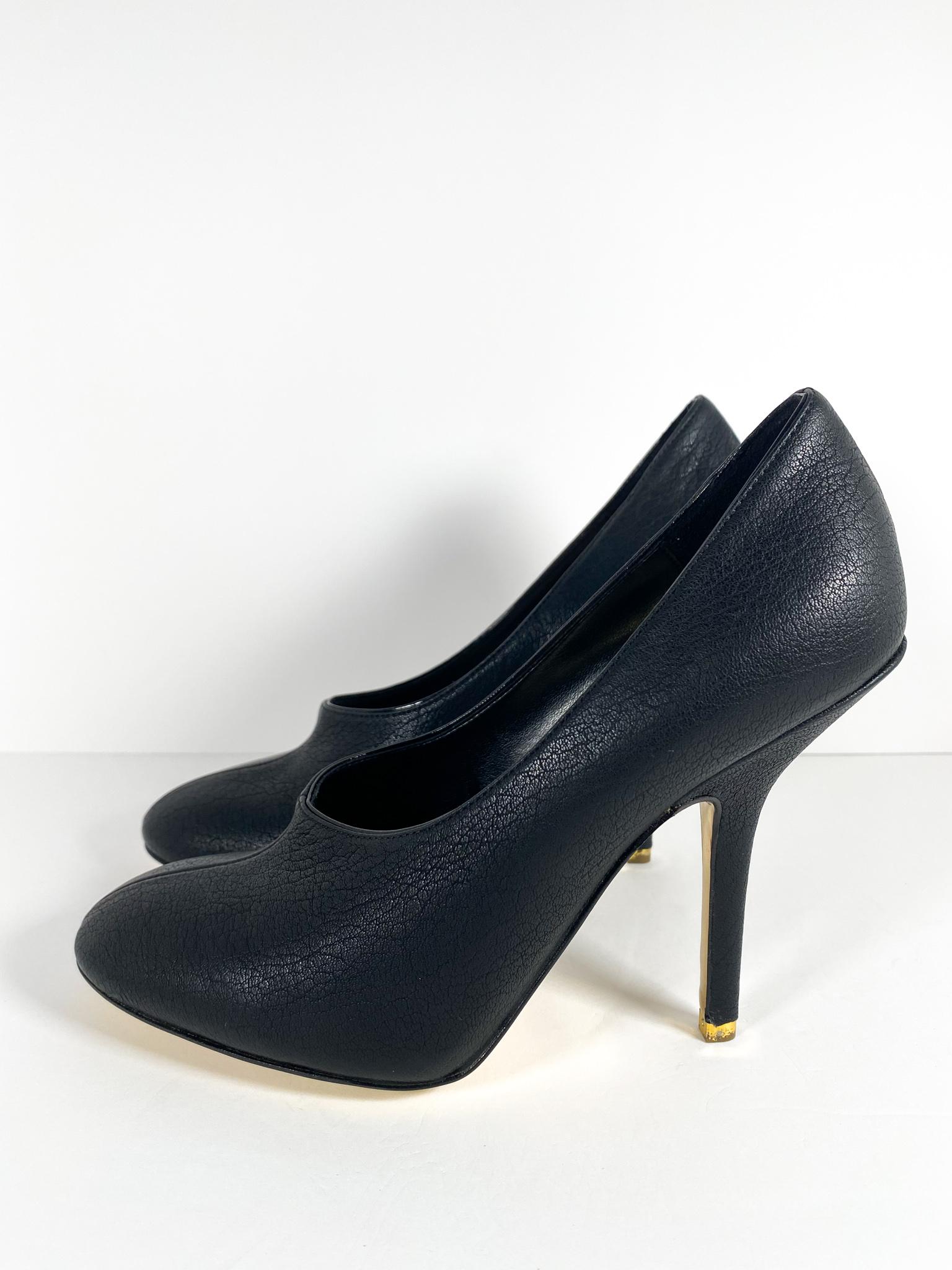 Women's Stella McCartney Black (Faux) Leather Heels For Sale